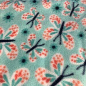 Fabric fleece Butterflies 1 yard x 58” wide on mint new polyester JoAnn